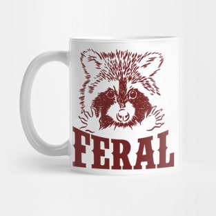 Feral raccoon shirt, funny raccoon meme, Vintage Cartoon T Shirt, Aesthetic Tee, Unisex Mug